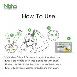 Nisha Creme Hair Colour 7.3 Honey Blonde 60gm+90ml+18ml Nisha Conditioner With Natural Herbs Grey Hair Pack Of 3