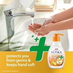 Yutika Naturals Complete Protection Lemon Handwash Natural Extract Liquid Soap Pump 200ml With 180ml Liquid Refill Handwash