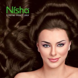 Nisha Cream Permanent Hair Color No Ammonia Cream Formula Permanent Fashion Highlights 60Gm+60Ml Each Pack Dark Brown Pack Of 2
