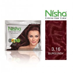 Nisha Burgundy 3.16 Permanent Cream Hair Color 20gm Colourant +20ml Developer Pack of 3