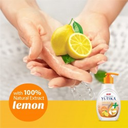 Yutika Naturals Complete Protection Lemon Handwash 100% Natural Extract Liquid Soap Pump 200ml Pack of 2