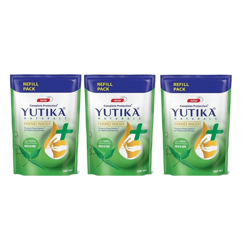 Yutika Hand Wash Neem Fragrance Liquid Soap Refill 180ml Pack Of 3