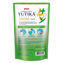 Yutika Naturals Complete Protection 180Ml Neem Hand Wash Selfcare Powder To Liquid Hand Wash Bottle 5 Refill Pack Of 9Gm Each