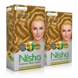 Nisha Creme Hair Color Pack Of 2 Golden Blonde