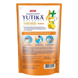 Yutika Naturals Complete Protection 180Ml Lemon Hand Wash Comes With 200Ml Hand Sanitizer Kills Germs Without Water Combo Pack