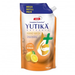 Yutika Naturals Complete Protection 750ml Lemon Hand Wash Comes With Instant 200ml Hand Sanitizer Without Water Non Sticky Safe