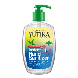 Yutika Naturals Complete Protection Lemon Hand Wash 180ml Pack Of 3 Comes With Instant 200ml Hand Sanitizer Without Water