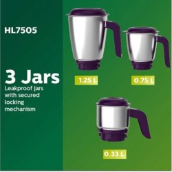 Philips HL7505 500W Mixer Grinder White and Purple