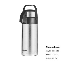 Milton Beverage Dispenser 3000 Stainless Steel For Serving Tea And Coffee 3090 Ml 1 Pc Silver
