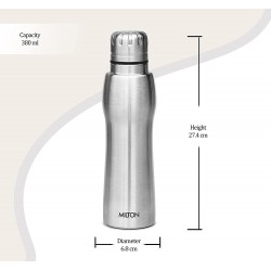 Milton Verve 400 Thermosteel 24 Hours Hot and Cold Water Bottle 380 ml Silver