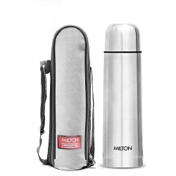 Milton Plain Lid 1000 Thermosteel 24 Hours Hot and Cold Water Bottle 1000 ml Silver