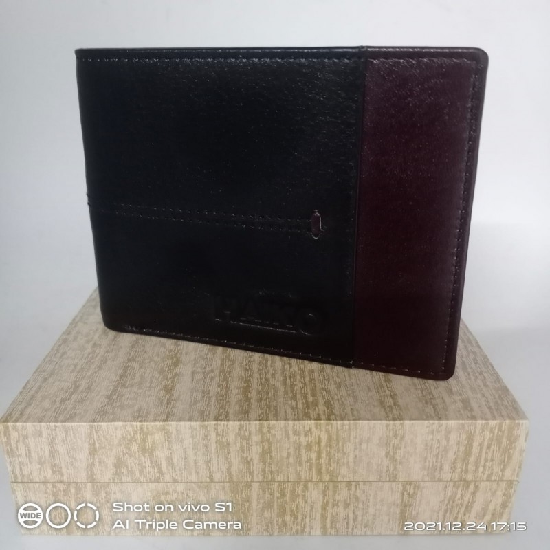 haiko Boys Genuine Leather Wallet  Regular WOODEN BOX Size 6 Card Slots