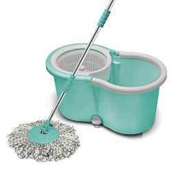 Spotzero by Milton Smart Spin Mop with Bucket Aqua Green Two Refills