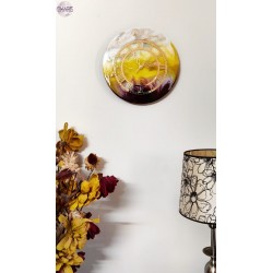 Charis Resin wall clock  pearl white and golden yellow Colour