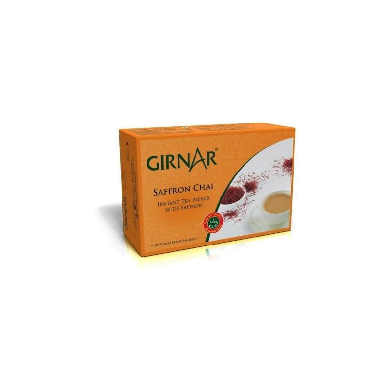 Girnar Tea Kesar Chai 10 Sachet Saffron Instant Tea Box  140 g