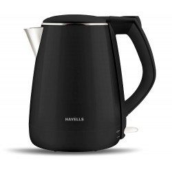 Havells Aqua Plus 1.2 Litre Double Wall Kettle 304 Stainless Steel Inner Body Cool Touch Outer Body Wider Mouth