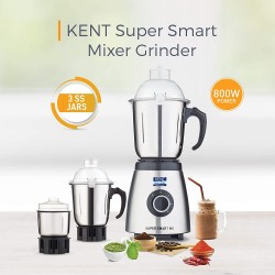 KENT 16061 800W 3 Speed Control Super Smart Mixer Grinder Silver