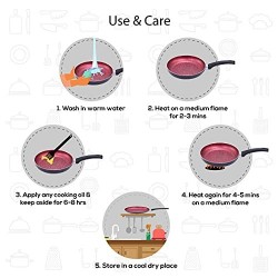 Wonderchef Sigma Non-Stick Cookware Set 4 Pc Kadhai with Lid Dosa Tawa Fry Pan Induction Bottom