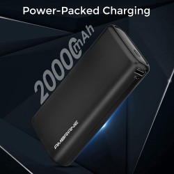 Ambrane 20000 mAh lithium_polymer Neos Power Bank Fast Charging Black