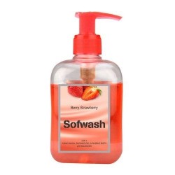 Modicare Sofwash 3 in 1 Hand Wash, Shower  Gel & Bubble Bath-Berry Strawberry (250ml)