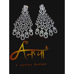 Anaghya Ad Earrings in Silver Stone