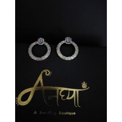 Anaghya AD earrings with pink stone