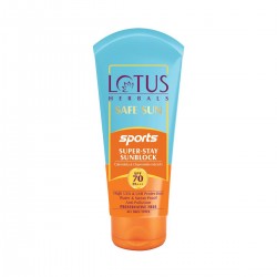 Sports Sunscreen SPF 70 - Buy Lotus Herbals Safe  Sun Sports Super-Stay Sunscreen 40g