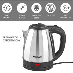 Milton Go Electro 1.2 Stainless Steel Electric Kettle  1500 Watts
