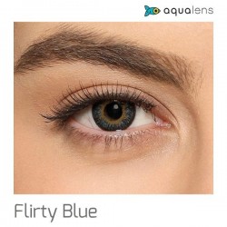 Aquacolor – Daily Disposable Soft Colored Contact Lenses with UV Protection 10 Lens Pack  Flirty Blue