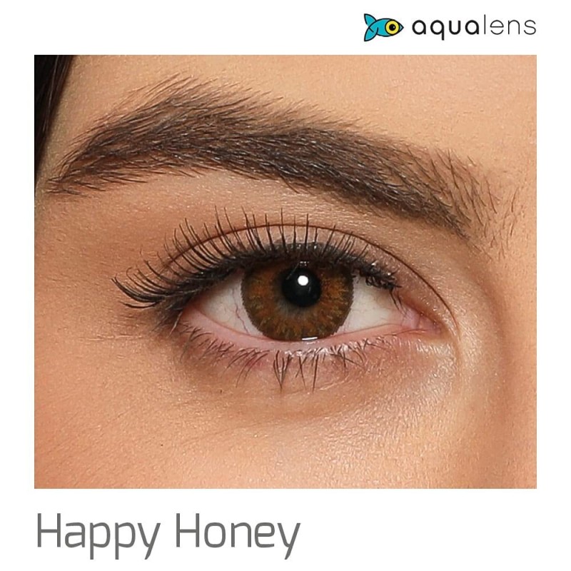 Aquacolor – Daily Disposable Soft Colored Contact Lenses with UV Protection 10 Lens Pack  Happy Honey