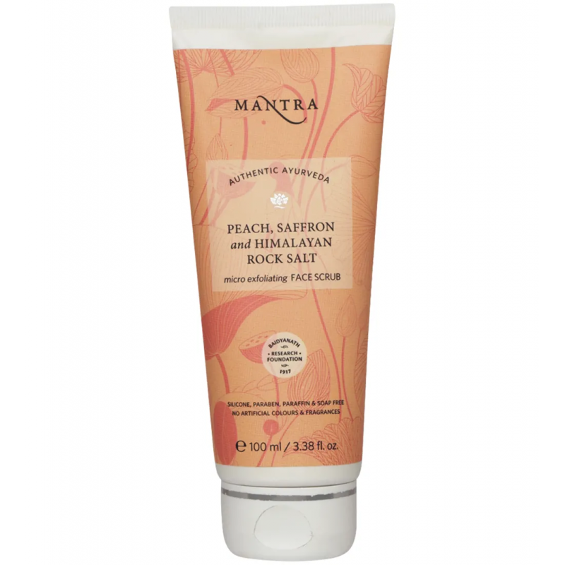 Mantra – Herbal Peach, Saffron & Himalayan  Rock Salt Micro Exfoliating Face Scrub (100mL)