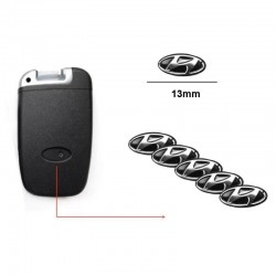 Car Sticker Key Fob Remote Badge Emblem Logo 16mm Oval Decal Compatible for All Hyundai car Models (Pack of 2)
