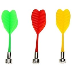 Steel Magnetic Dart Board Darts Pins Darts (Pack of 3) Green Yellow Red