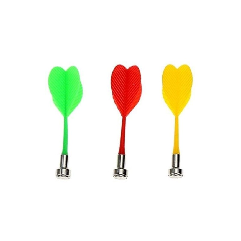 Steel Magnetic Dart Board Darts Pins Darts (Pack of 3) Green Yellow Red