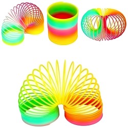Magic Spring Rainbow Bouncy Expandable Slinky Toys (Multicolor)- Pack of 2
