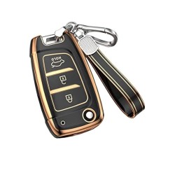 Premium Soft TPU Key Cover with Keychain 360 Degree Protection Fits for Verna 2020 Onwards Flip Key