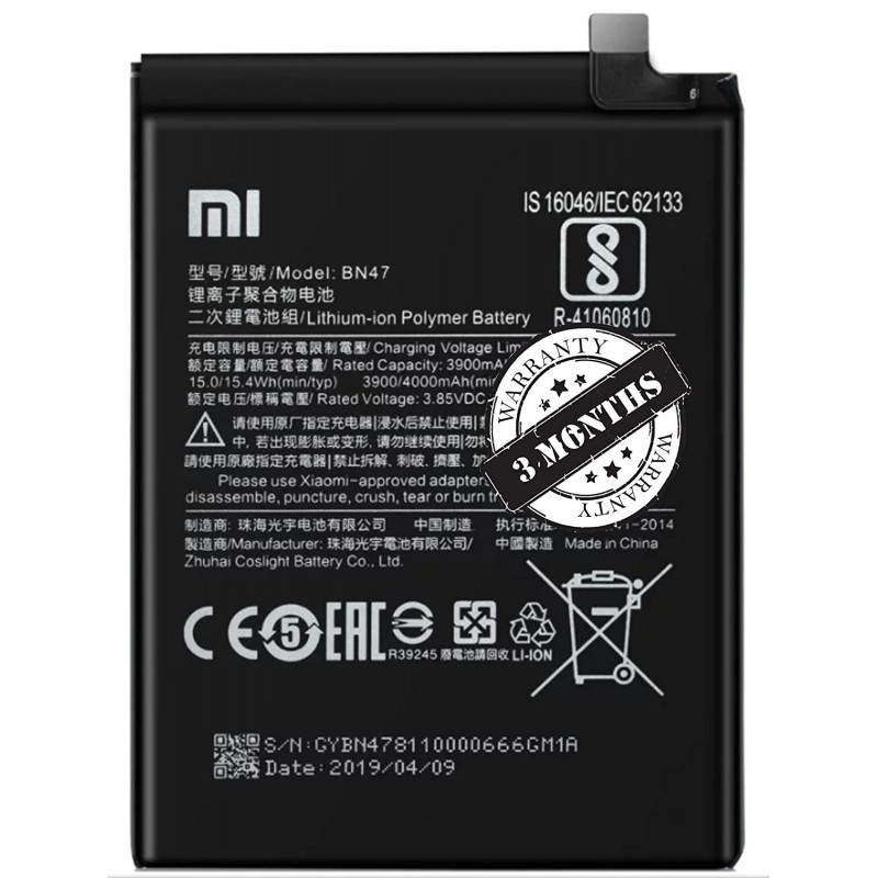 Battery for Redmi 6 Pro Redmi Mi A2 Lite BN47