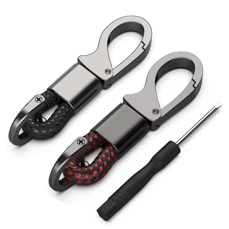 Key chain Braided Leather Loop Premium Alloy Keychain