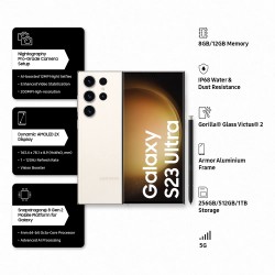 Samsung Galaxy S23 Ultra 5G Cream 12GB 256GB Storage