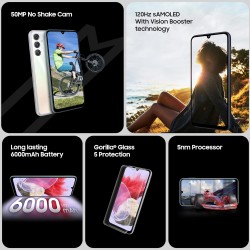 Samsung Galaxy M34 5G Prism Silver 6GB 128GB 120Hz sAMOLED Display 50MP Triple No Shake Cam 6000 mAh Battery