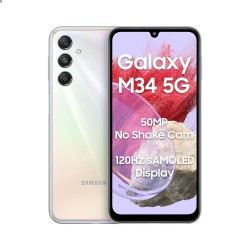 Samsung Galaxy M34 5G Prism Silver 8GB 128GB 120Hz sAMOLED Display 50MP Triple No Shake Cam 6000 mAh Battery