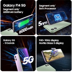 Samsung F14 5g G.o.a.t. Green 4gb Ram 128gb Storage