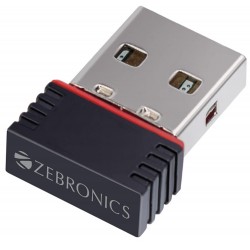 ZEBRONICS ZEB-USB150WF1 WiFi USB Mini Adapter Supports 150 Mbps