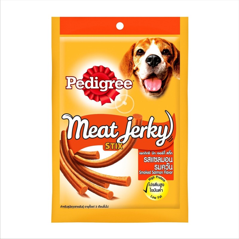 Pedigree Meat Jerky Stix Adult Dog Treat Gift Smoked Salmon 60g Pouch