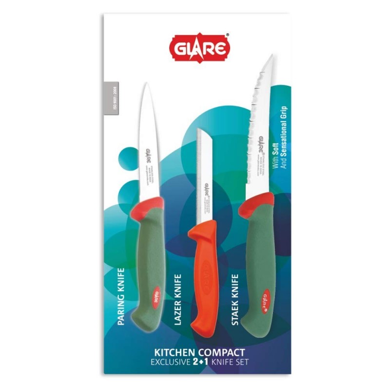 GLARE Kitchen - Compact Exclusive 2 + 1 Pcs. Knife Set