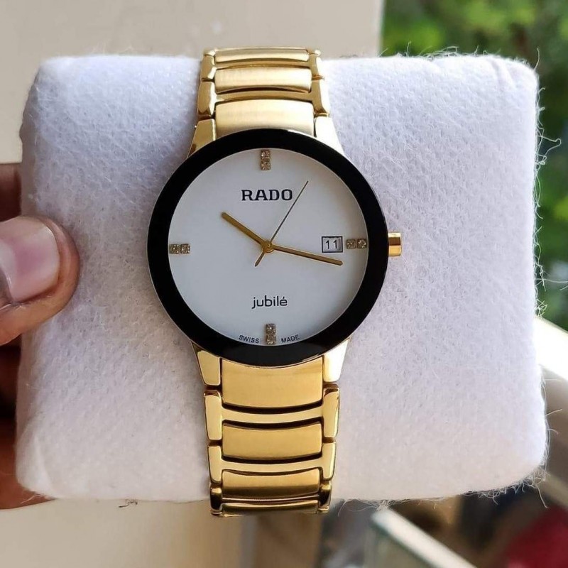 Rado watch for men white full gold watch