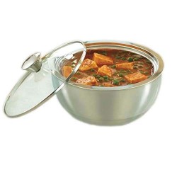 Borosil Stainless Steel Insulated Curry Server 500 ml Silver Thermoware Casserole 500 ml