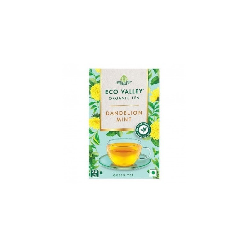 Eco Valley Organic Green Tea Dandelion And Mint 30 Tea Bags