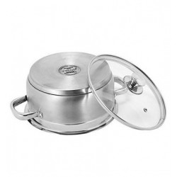 Vinod Stainless Steel Bremen Saucepot with Glass Lid 20 cm 3 Ltrs