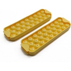 JVS Yellow Plastic Ice Ball Tray Pack of2